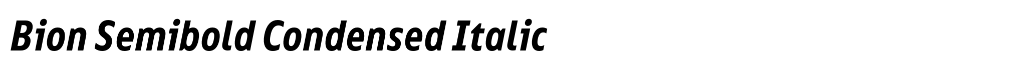 Bion Semibold Condensed Italic image
